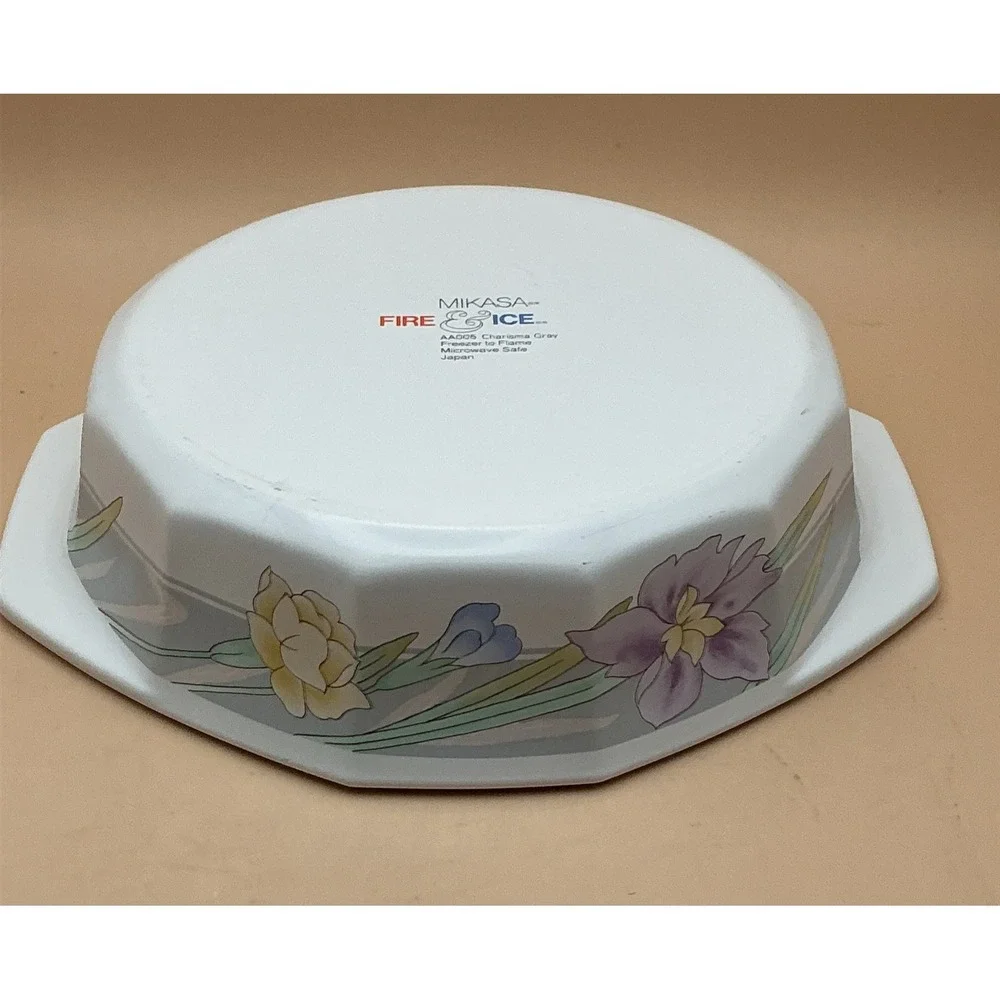 Vintage Mikasa Fire Ice Charisma Gray Small Casserole Dish 1 Pt 6